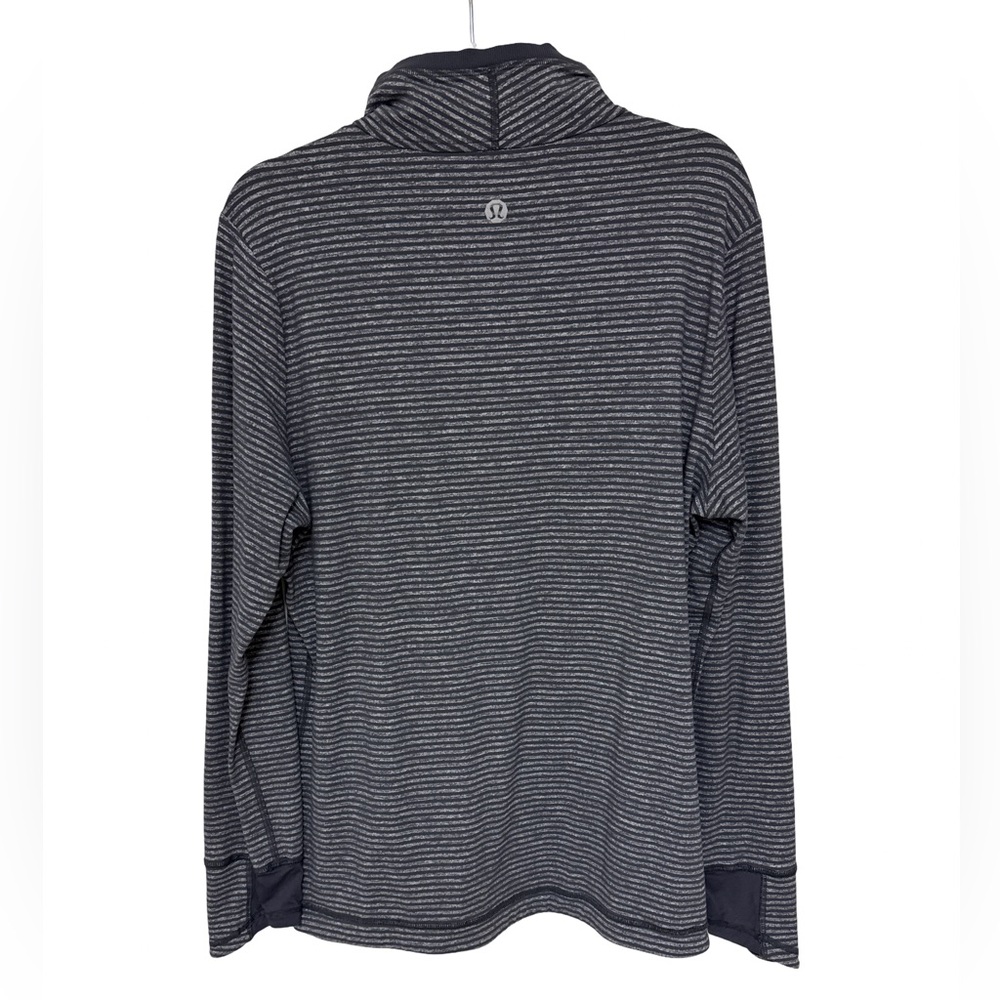 Lululemon Gray Striped 1/4 zip Pullover Men’s Large - Picture 2 of 8